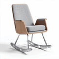 Rocking chair with upholstered fabric seat and wooden base 80 x 65 x 85cm