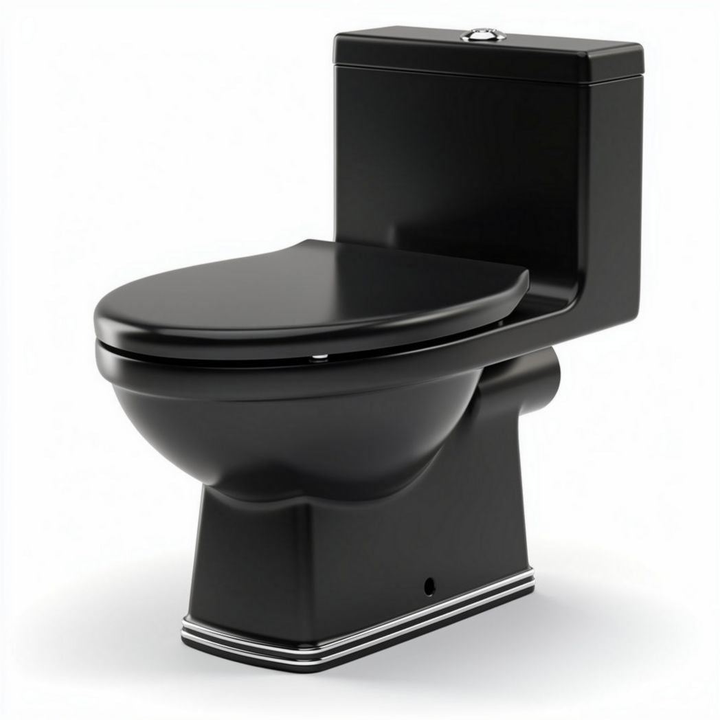 Black ceramic toilet with modern design dimensions 70 x 40 x 40cm