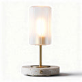 Glass globe table lamp with black base 25 x 25 x 30cm for indoor use