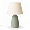 Ceramic table lamp with fabric shade in green 25 x 25 x 40cm