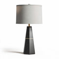 Modern table lamp with gray fabric shade and black metal base 30 x 30 x 50cm