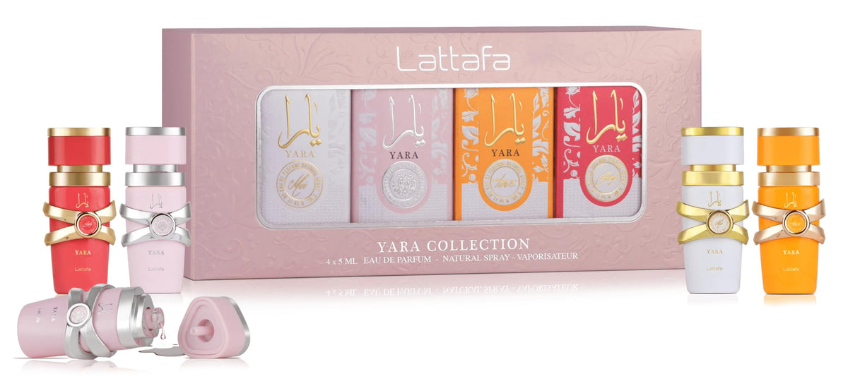 Lattafa Yara Collection – 4 × 5 ml Eau de Parfum Gift Set for Women (Yara + Yara Moi + Yara Tous + Yara Candy)(0.85 Fl Oz)