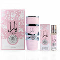 Lattafa Yara 2-piece Fragrance Bundle for Women (3.4 Oz Eau de Parfum Spray + 0.34 Oz Concentrated Perfume Oil)(110ML)
