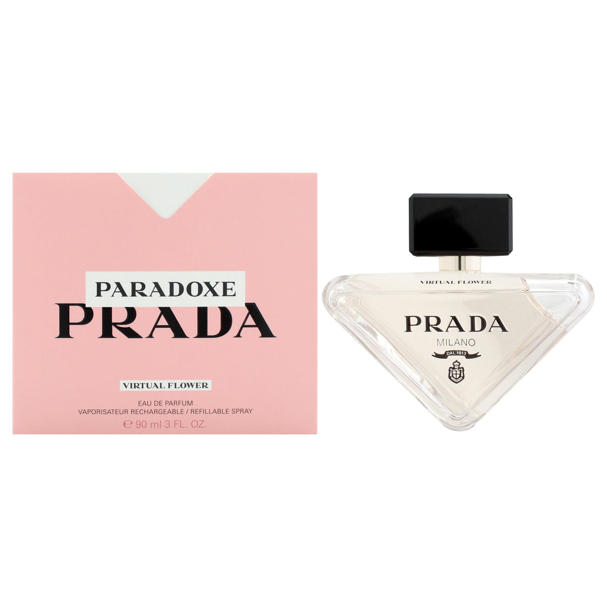 Prada Paradoxe Virtual Flower Eau De Parfum Spray for Women, 3.0 Ounce (Refillable)(1.6 Fl Oz)