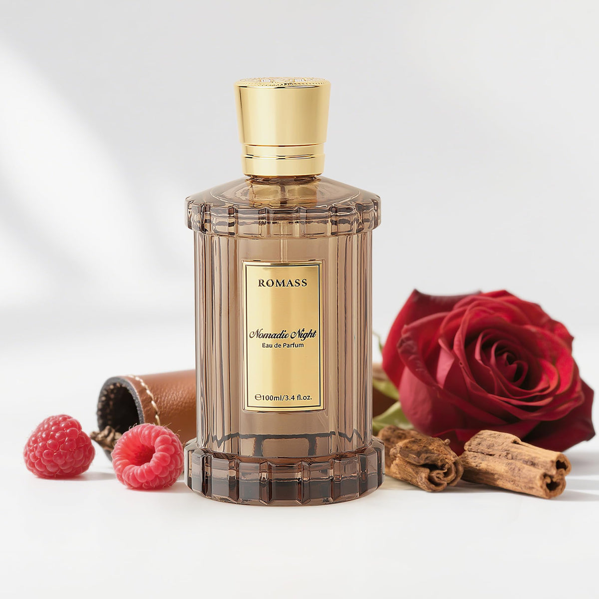 ROMASS Nomadic Night Long Lasting Unisex Oud Perfume - 3.4oz/100ml Eau de Parfum, Warm Woody Scent with Smoked Oud, Desert Sage, Rose  Raspberry, Gift for Men Women(3.4 Fl. Oz)