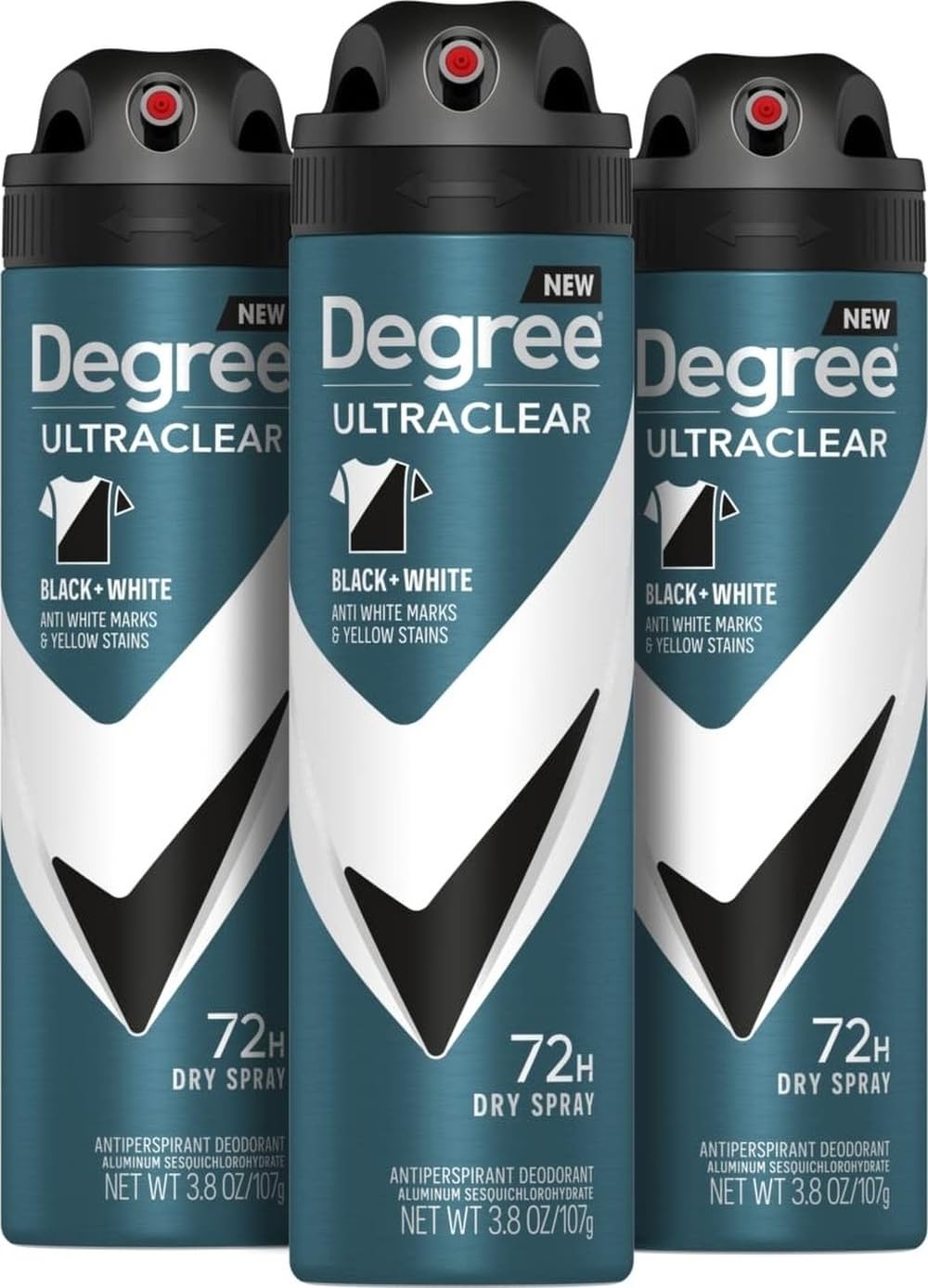 Degree Men Antiperspirant Deodorant Dry Spray Black + White 3 Pack 3.8 oz(3.8 Ounce)