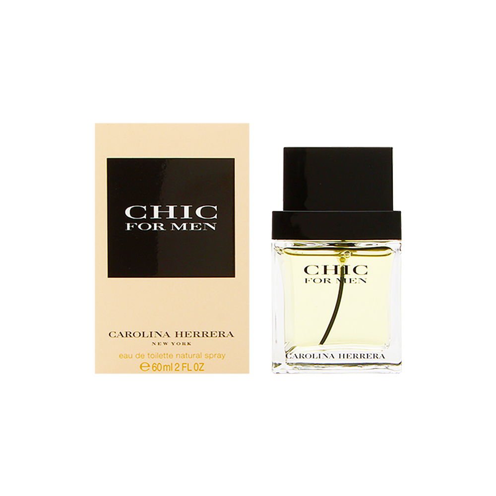 Carolina Herrera Chic Fragrance For Men - Leathery Wood And Adventure - Begins With The Warmth Of Wood And Smooth Touch Of Leather - Hint Of Saffron - Touch Of Cashmere Wood - Edt Spray - 2 Oz(2 Fl Oz)