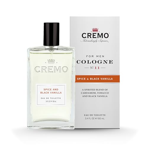 Cremo Cologne For Men - Spice  Black Vanilla Mens Cologne Spray, An Explosion of Vibrant Spices, Dark Woods and Black Vanilla, Multi-Layered Signature Men's Fragrances, 3.4 Fl Oz(3.4 Fl. Oz)